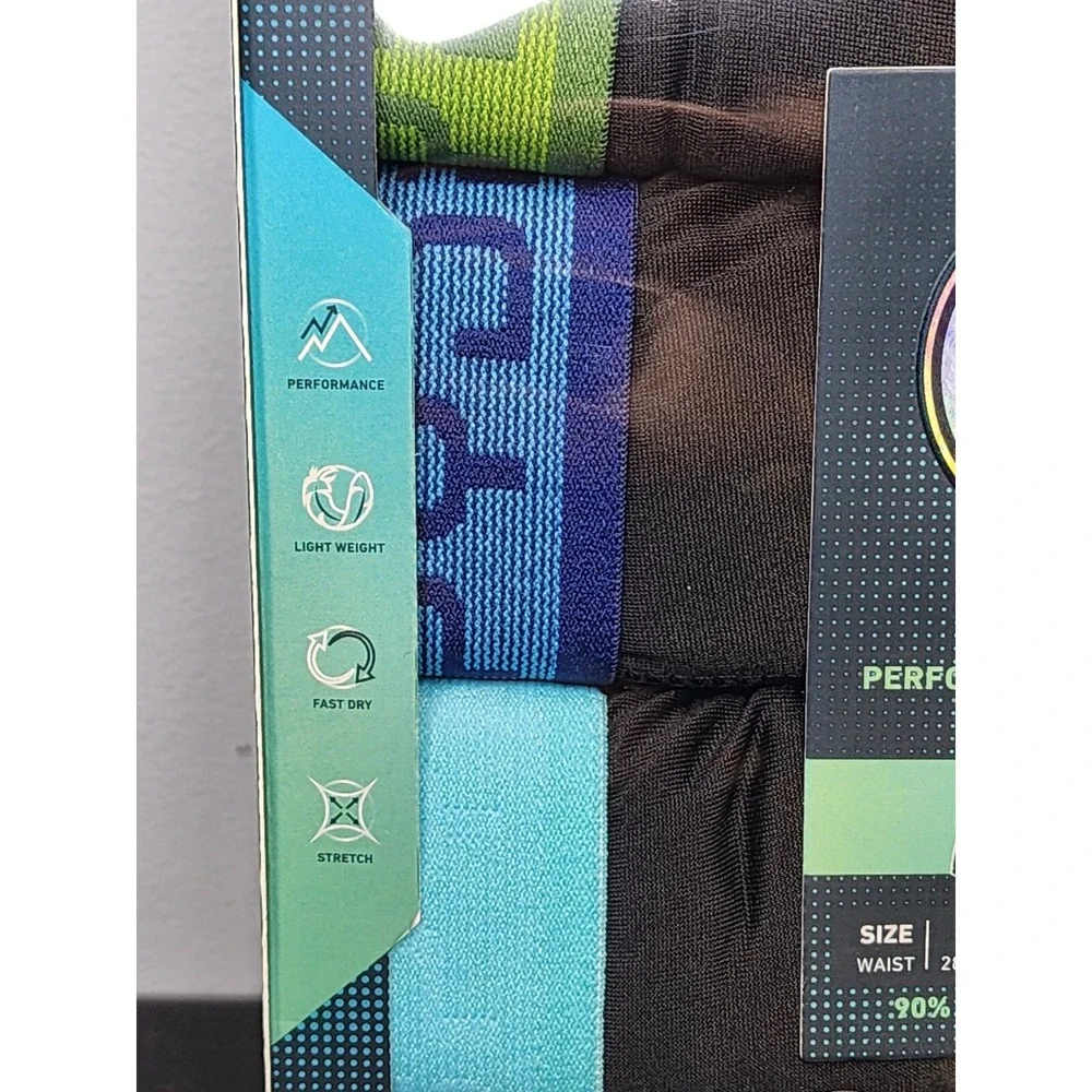 Spyder Performance Boxer Briefs Men's Large Green Blue Teal Red Black 4 Pack NIB